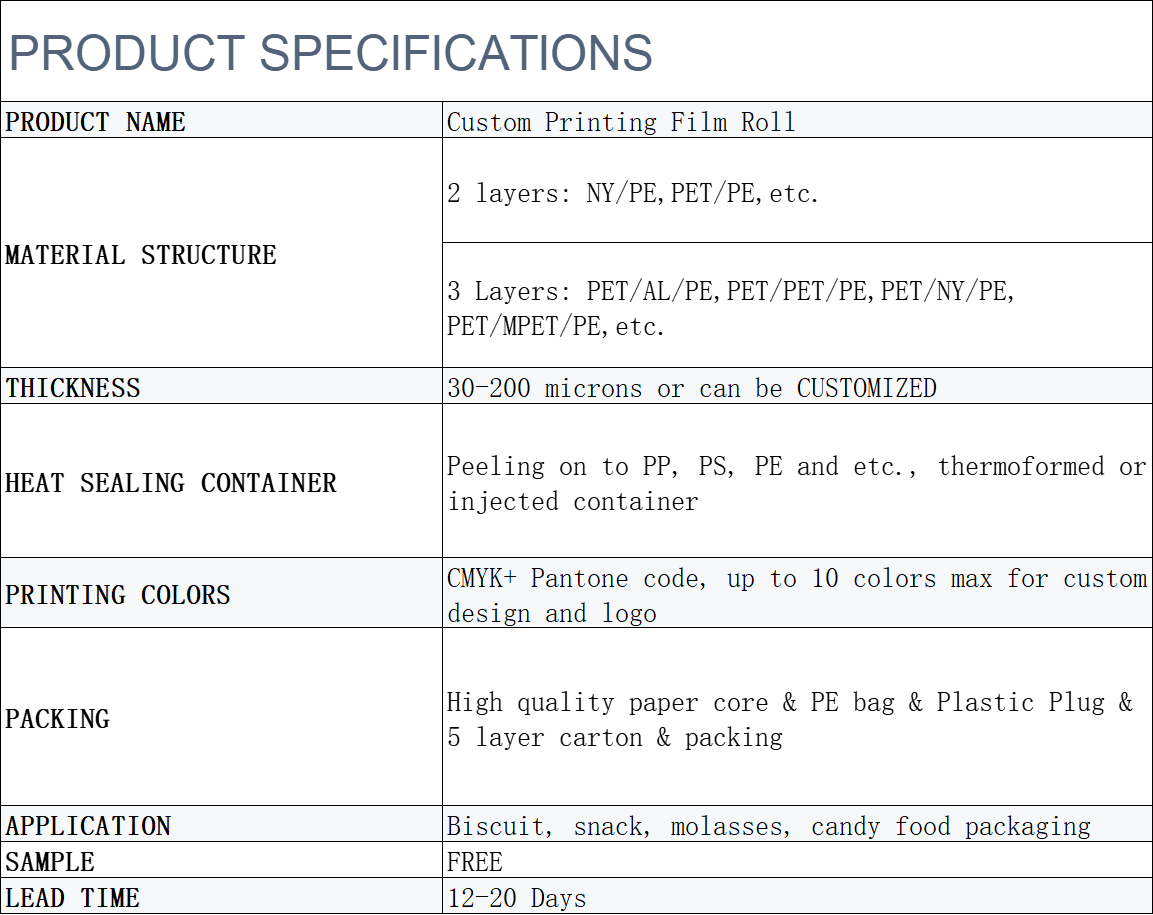 lamination foil film  rolls for package