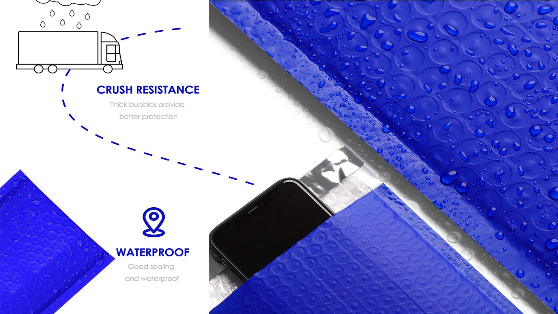 Best price Personalized Logo Self Seal Mailing Shipping Packaging Blue Poly Kraft Air Bubble Mailer Envelope