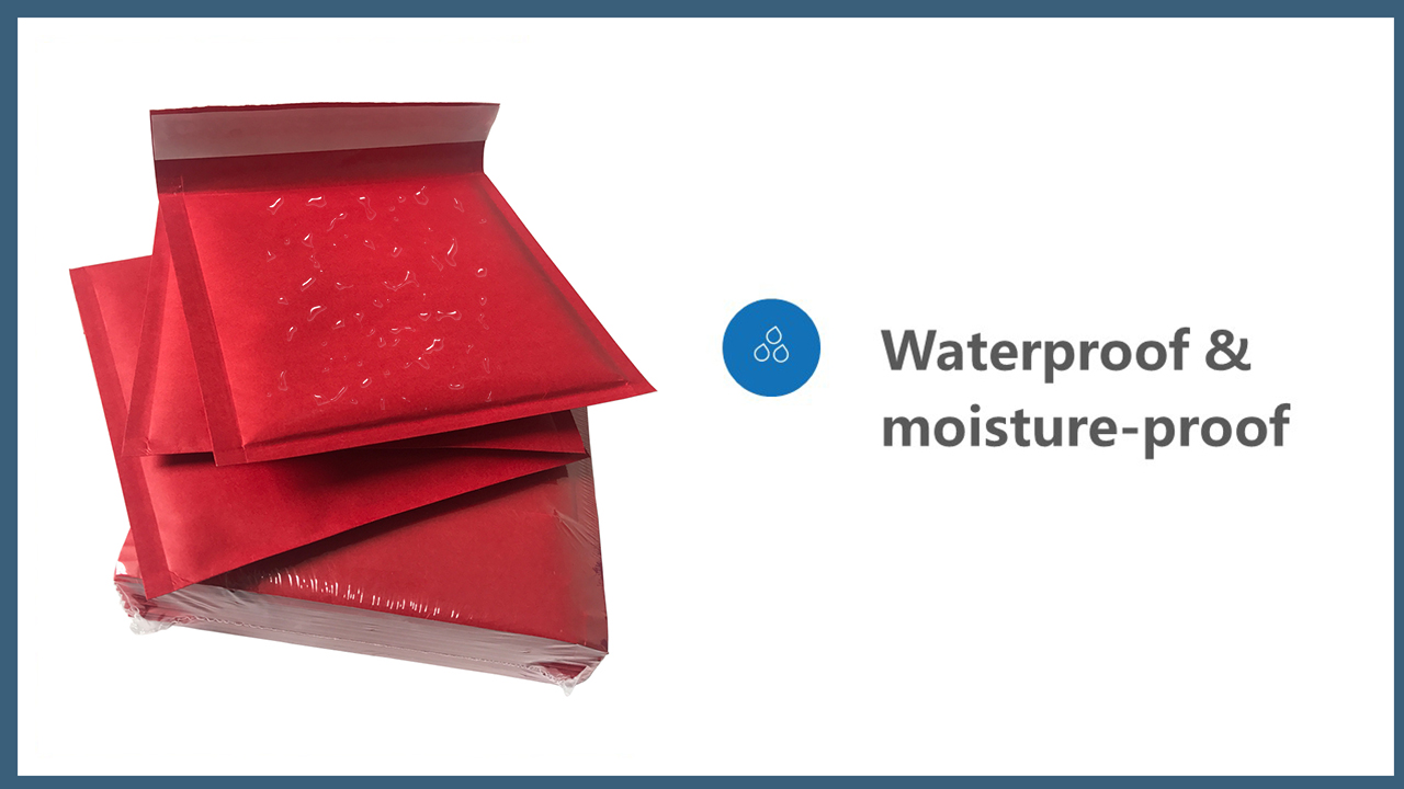 6*10 inch Red custom color Poly bubble bags for Packaging/ Plastic Courier Envelopes waterproof and shockproof