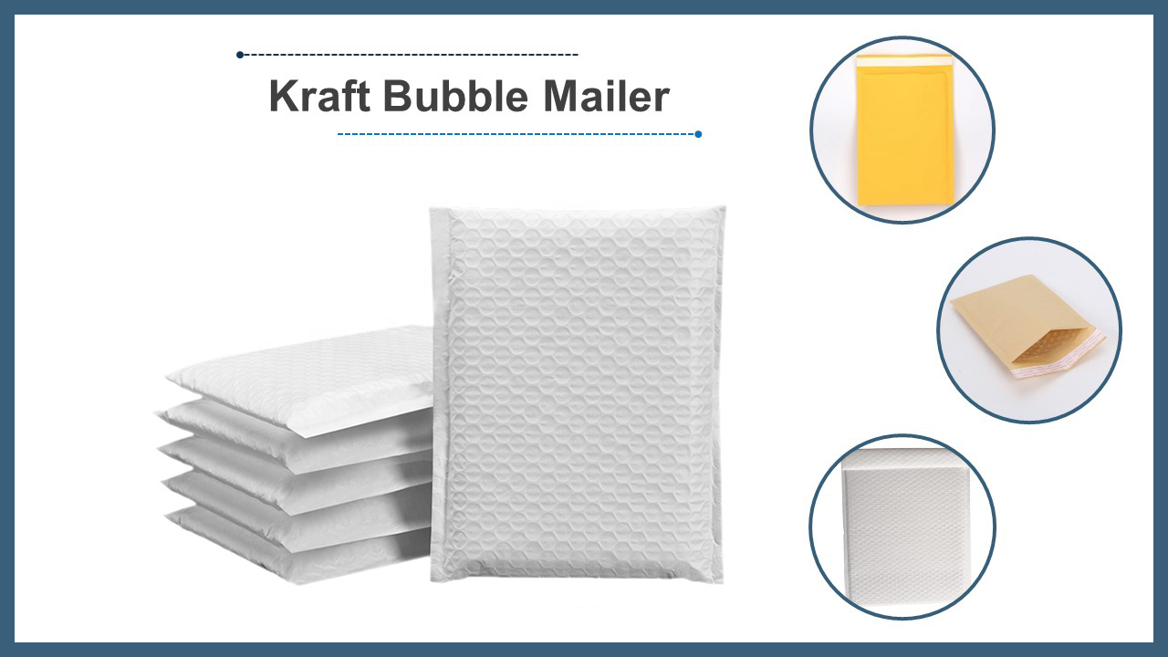 10*13 inch Self-adhesive white Kraft Bubble Mailer Padded Envelope Brown Paper Bubble wrap bags