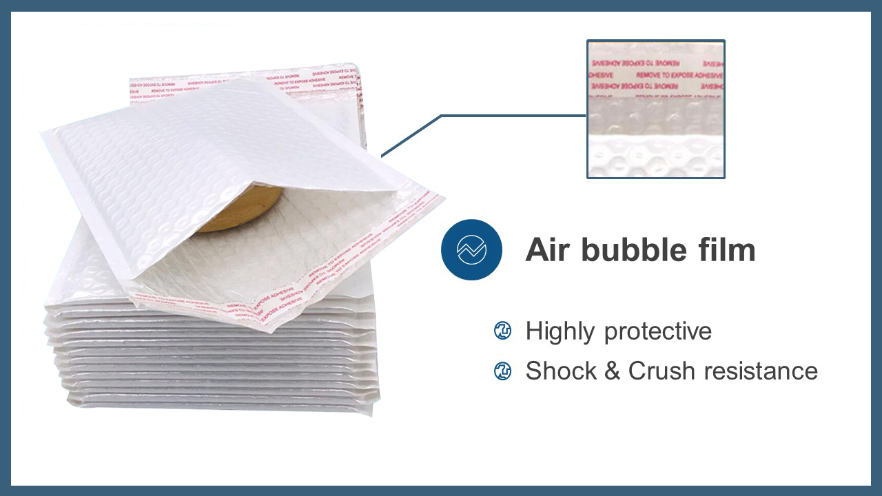 Wholesale White Kraft Paper Air Cushion Bubble Envelope Shipping Mailer custom size and thickness