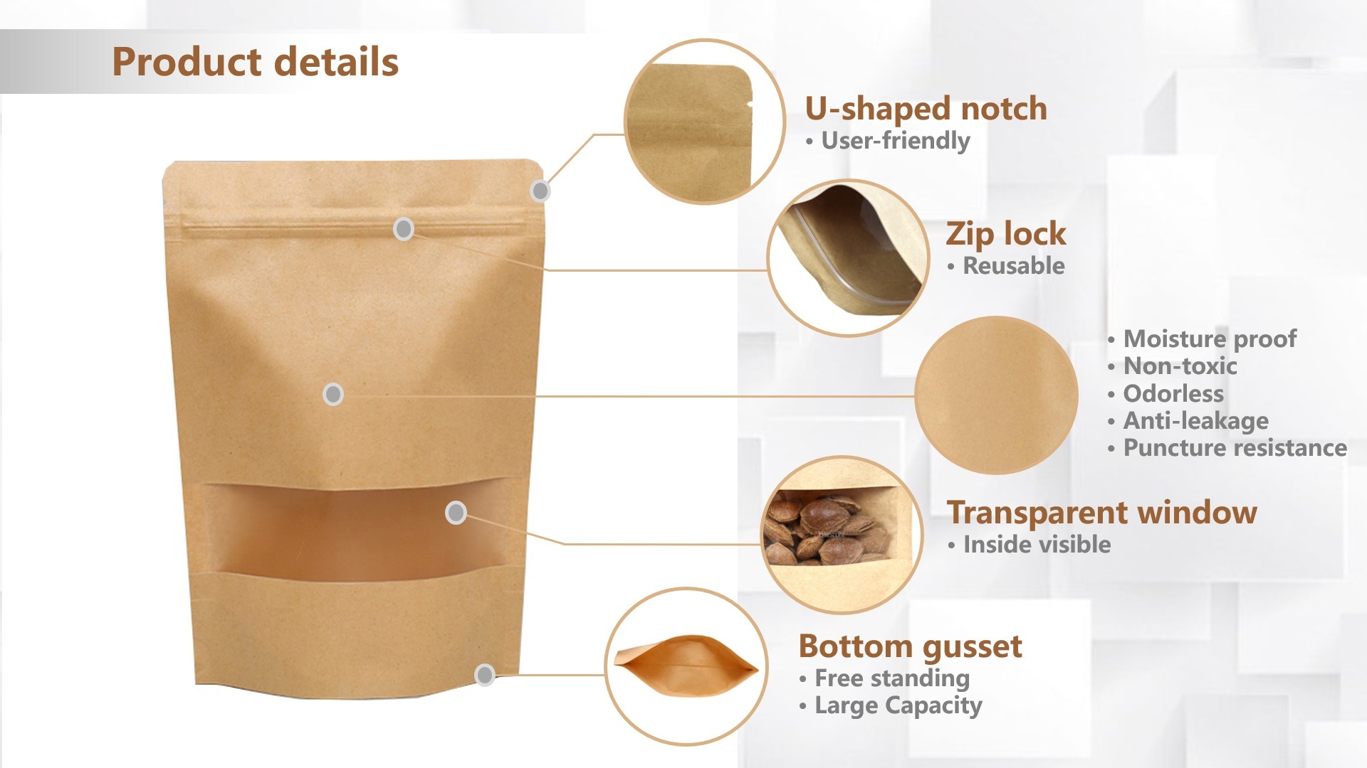 Kraft Paper Bag With Clear Window