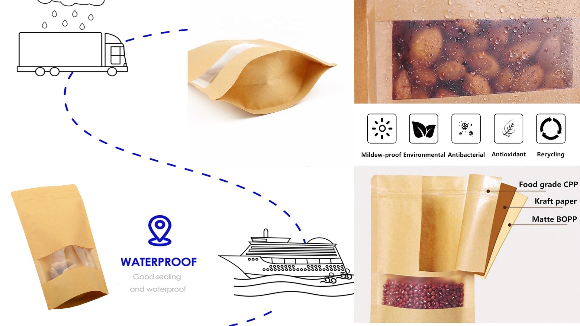 Kraft Paper Bag With Clear Window