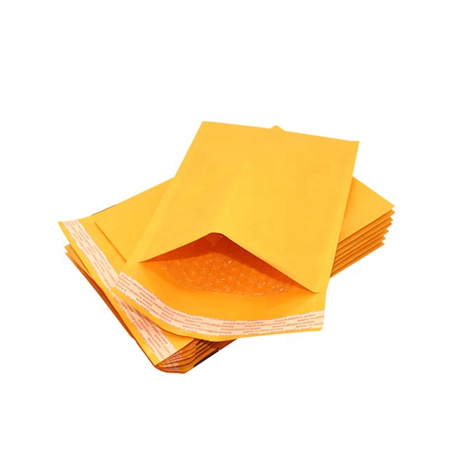 Self Seal Adhesive Recyclable Kraft Bubble Mailer Padded Envelope Bubble wrap bag for packaging