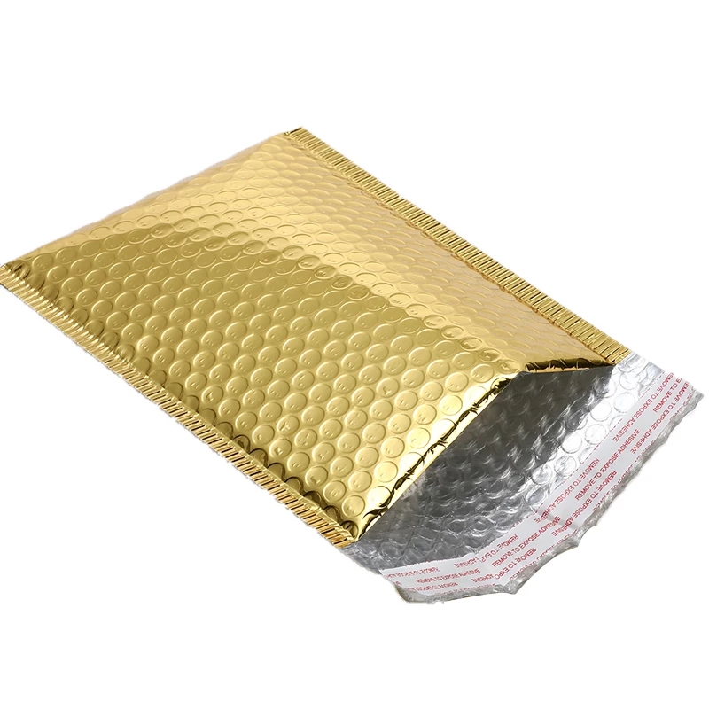 Metallic surface Plastic Courier Envelopes Shipping Mailing Packaging Customized color Poly Bubble Mailer