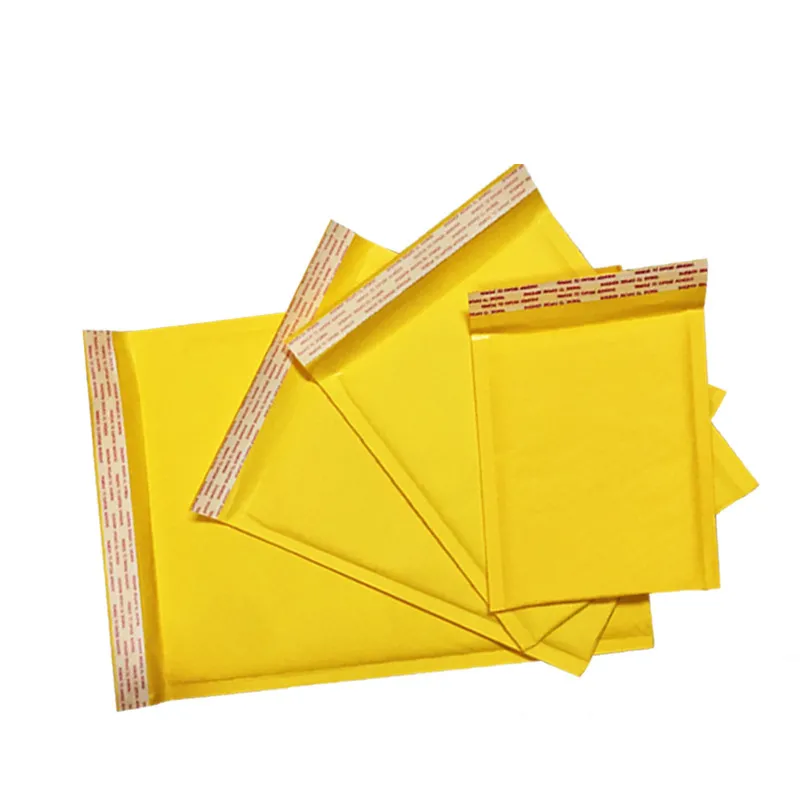 6*9 inch Custom size plain yellow mailing bubble bags/ Poly bubble bags for Packaging and shipping