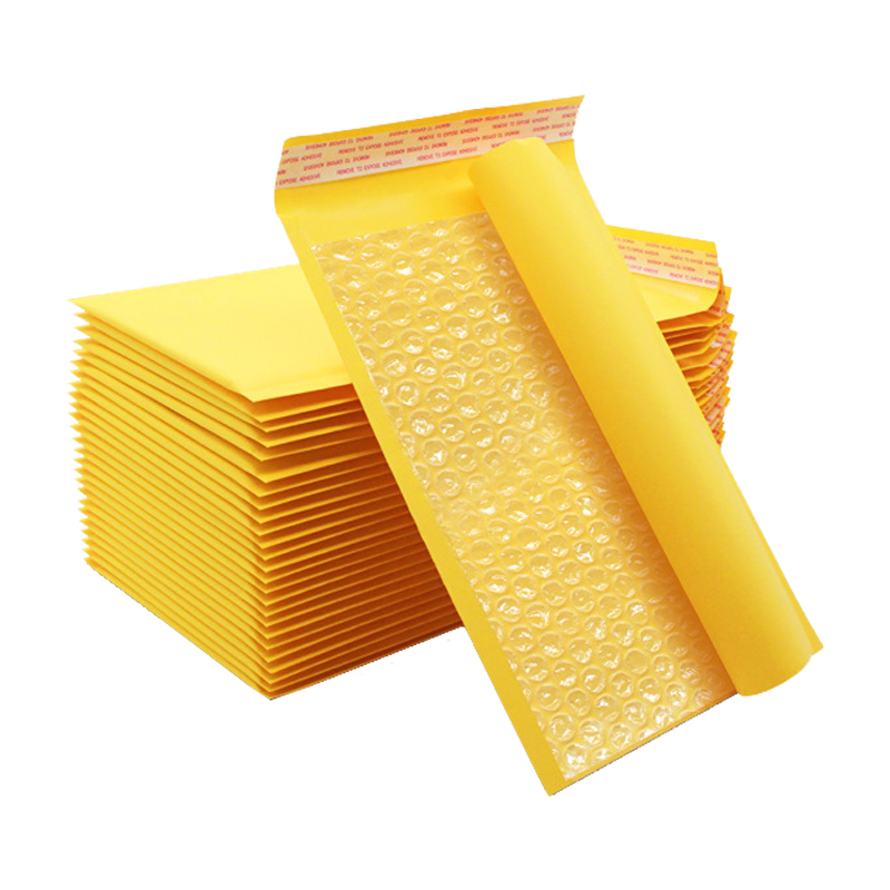 6*9 inch Custom size plain yellow mailing bubble bags/ Poly bubble bags for Packaging and shipping