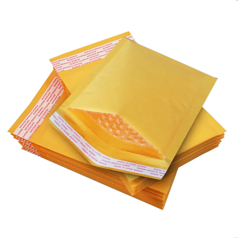 6*9 inch Custom size plain yellow mailing bubble bags/ Poly bubble bags for Packaging and shipping