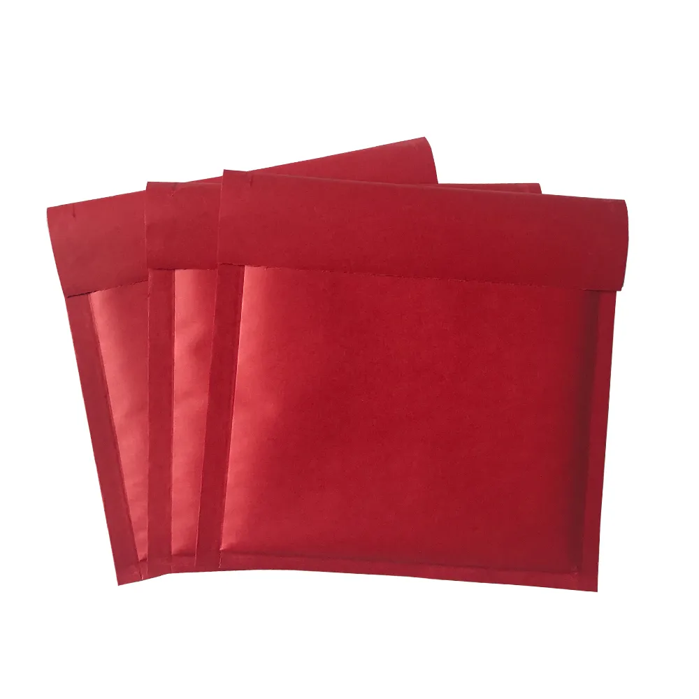 6*10 inch Red custom color Poly bubble bags for Packaging/ Plastic Courier Envelopes waterproof and shockproof