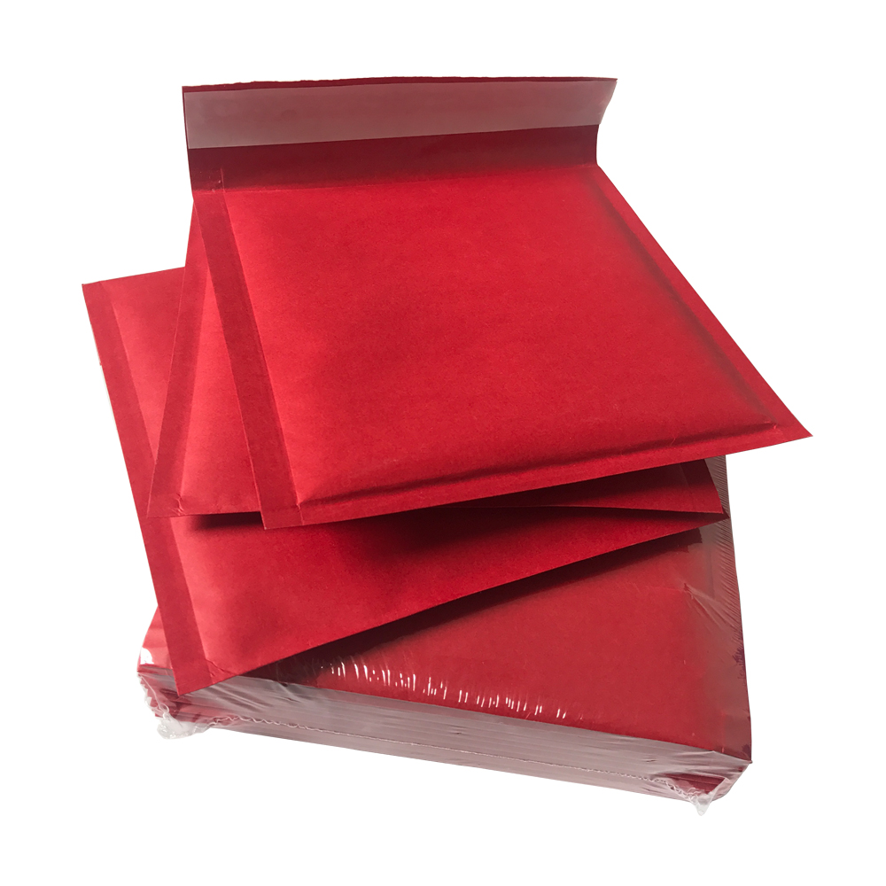 6x10 Inch Red Custom Poly Bubble Mailers - Waterproof & Shockproof Padded Envelopes for Shipping