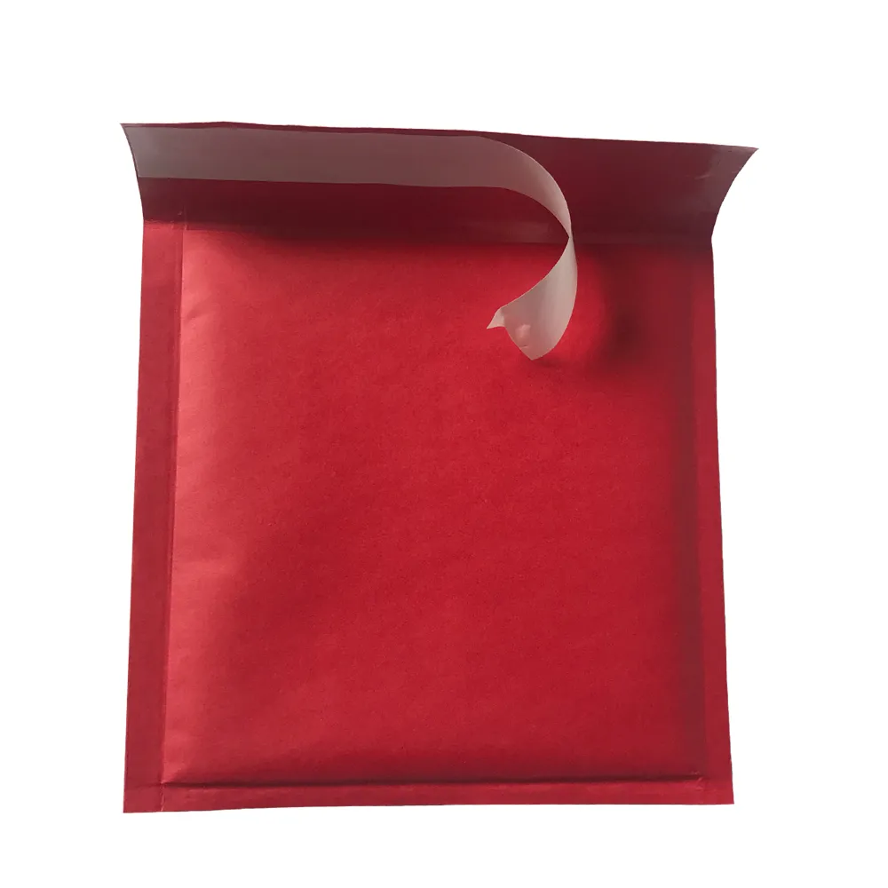 6*10 inch Red custom color Poly bubble bags for Packaging/ Plastic Courier Envelopes waterproof and shockproof