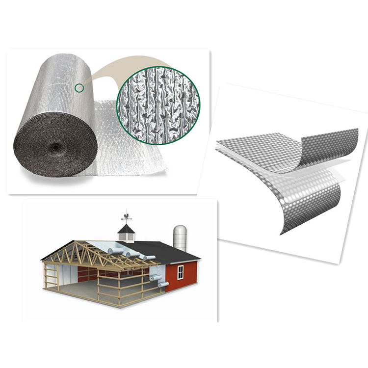 Reflective bubble foil heat insulation