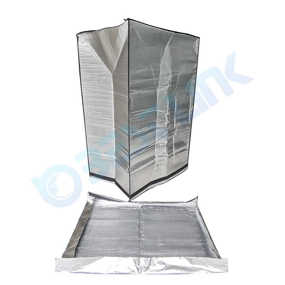 Aluminum foil bubble insulated pallet cover